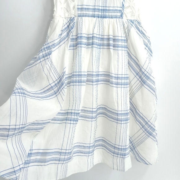 Anthropologie Moulinett Soeurs Dress Seapane Eyelet White Blue - Picture 8 of 15